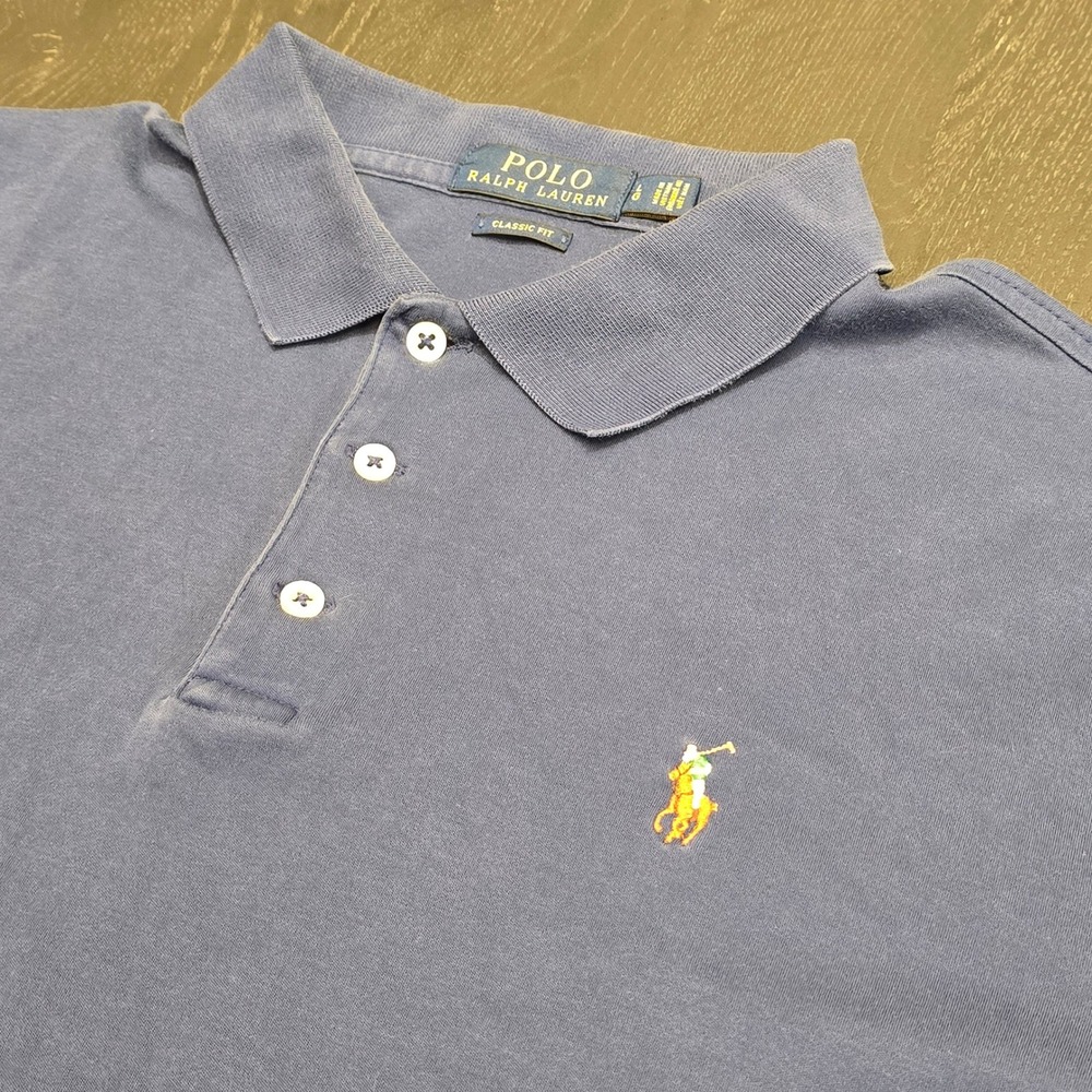 Polo Ralph Lauren Mens Classic Fit Blue Short Sleeve Polo Shirt Large‎ Pony Logo
